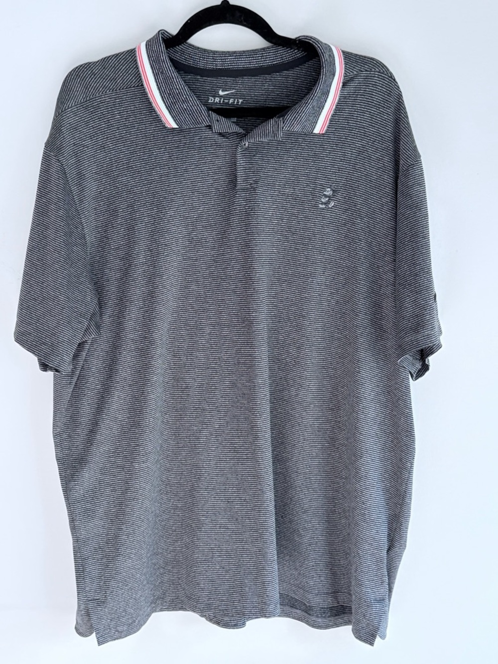 Nike Dri-FIT Mickey Mouse Golf Polo Shirt Men's XL Gray Striped Disney